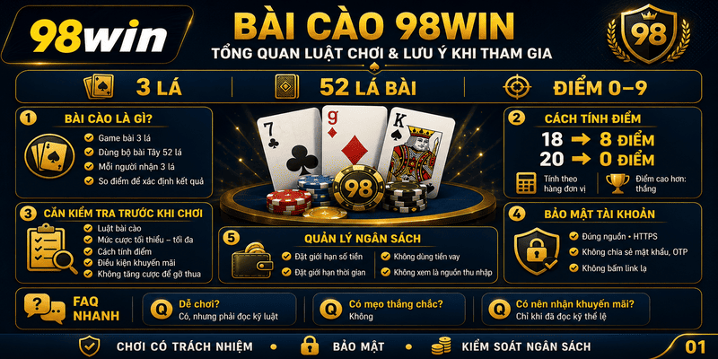 Bài Cào 98WIN – Tổng Quan Luật Chơi Và Lưu Ý Khi Tham Gia